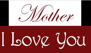 Stencil Mother I Love You Mothers Day! Free Shipping  