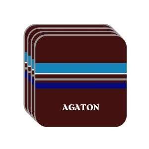 Personal Name Gift   AGATON Set of 4 Mini Mousepad Coasters (blue 