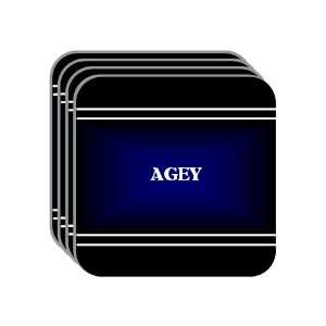 Personal Name Gift   AGEY Set of 4 Mini Mousepad Coasters (black 