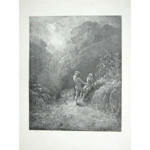   1881 Gustave Dore Paradise Lost Adam Eve Angel Garden: Home & Kitchen