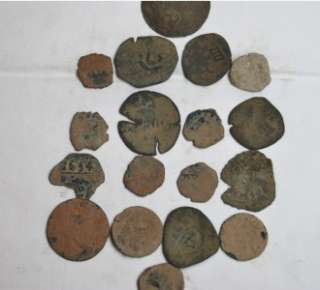 LOT OF 18 UNCLEANED SPANISH MEDIEVAL PIRATE SHIPWRECK COBS COINS EARLY 