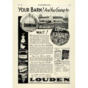  1931 Ad Louden Cattle Livestock Farm Agricultural Equipment 