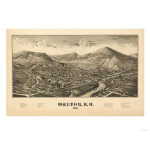  Walton, New York   Panoramic Map Premium Poster Print 