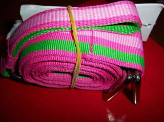 New THE SAK Preppy Belt Key Fob Set Pink Green Belinda  