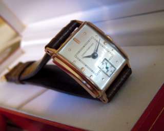 Vintage Swiss Made Girard Perregaux Mens watch 1940s SILVER DIAL 17 