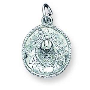  Sterling Silver Sombrero Charm: Jewelry