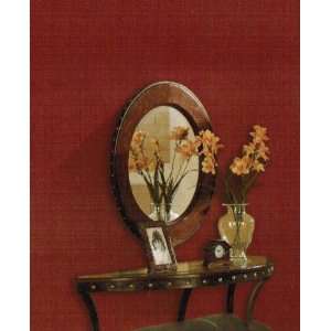  Mirror with Nail Head Trim in Brown Finish: Home & Kitchen