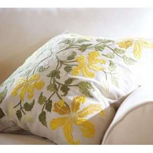    Pottery Barn Day Lily Embroidered Pillow Cover: Home & Kitchen