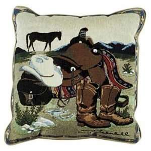  TAPESTRY PILLOW SIMPLY HOME COWBOY GEAR
