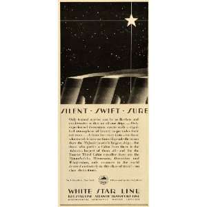  1928 Print Ad White Star Line Cruise Ship Liner Funnels 