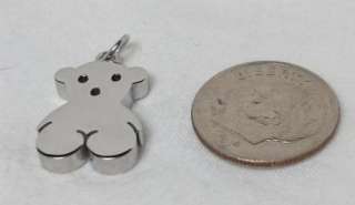 Stainless Steel Silver Tous Style Bear Pendnt Charm 1c  