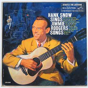 HANK SNOW Sings Jimmie Rodgers Songs ORIG 1959 LP RCA  