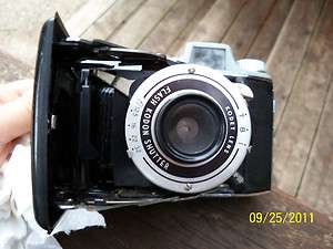 Vintage Kodak Folding Tourist Camera Kodet Lens & Snapsack Case  