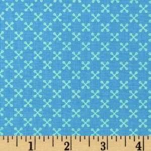  44 Wide Little Menagerie Criss Cross Blue Fabric By The 