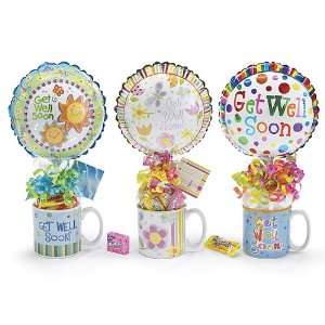 Get Well Soon Candy, Ballon and Mug Gift Set  Assorted  