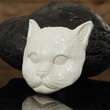Head of a CAT White BUFFALO BONE Pendant Art Carving  