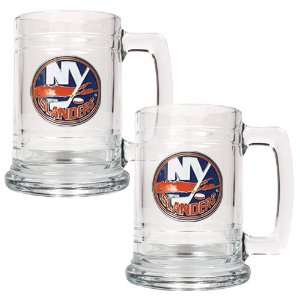  New York Islanders NHL 2pc 15oz Glass Tankard Set  Primary 