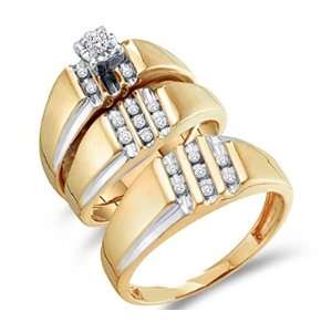  Diamond Rings Engagement Wedding Bands Yellow Gold Men 