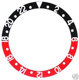 BEZEL INSERT FOR ROLEX GMT FOR SAPAHIRE 16700 BLK/RED  