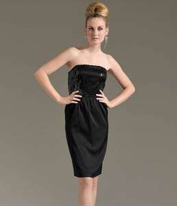 ANTONIO MELANI Soren Black Sequin/Silk Cocktail Evening Dress 12 NEW 