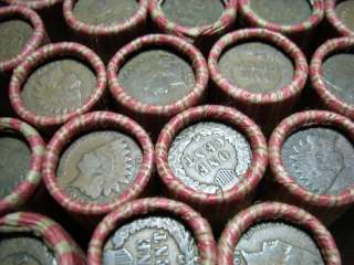 SHOTGUN ROLL OF UNSEARCHED WHEAT PENNIES W/ INDIAN HEAD  