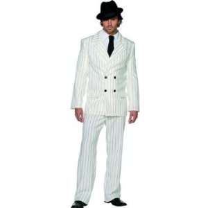   Gangster White Adult Costume, Jacket ,Trousers, and Tie. Toys & Games