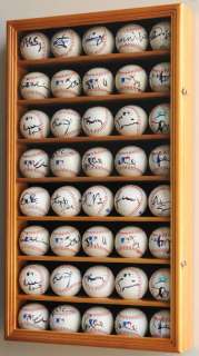 40 MLB Baseball Display Case Cabinet Rack 98% UV door  