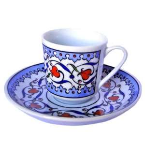 Porcelain Coffee Cups & Saucers (6 Pieces Set):  Kitchen 