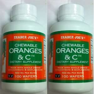  2 Bottles Trader Joes Chewable Oranges & C Dietary 