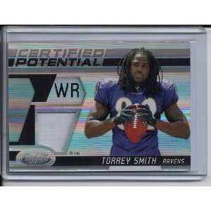   Game Used Jersey Card Serial #d 07/50 TORREY SMITH  BALTIMORE RAVENS