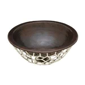   Copper with Brushed Nickel Legacy Drop In / Vessel Nest Round Handcra