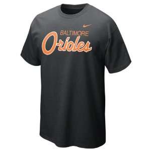 Baltimore Orioles Black Heather Nike Slidepiece T Shirt  