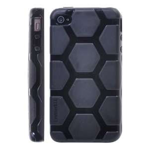  Hexagon Stereo Sense TPU Case Cover for iPhone 4S (Black 
