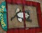 28X44 INCH WELCOME CAT HANGING FROM THE SCREEN DOOR LARGE APPLIQUE 
