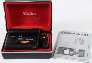 Vintage Rollei Kit A110 Camera+Flash+Leather Pouch+Red Velvet Gift 