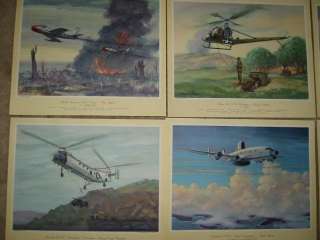 1955 Hubbell 12 AVIATION PRINTS Warplanes & Helicopters  