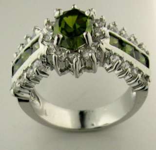   96ct Emerald In 14k Solid White Gold Ring size 8 A+++ A42  