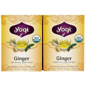 Yogi Tea Ginger, Herbal Supplement, Tea Bags, 16 ct, 2 pk:  