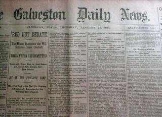 80+ Rare 1893 newspapers GALVESTON Texas WILD WEST  