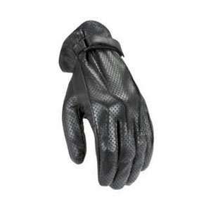  Powertrip Jet Black Perforated Gloves Black Automotive