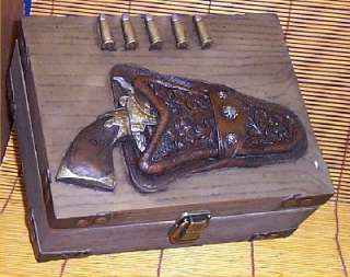 Western Decorative Chest Gun Box Mens Gift Cuff Link  