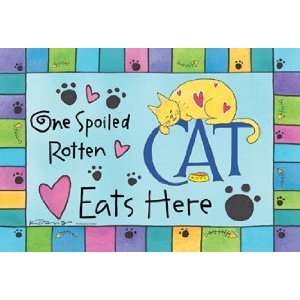  One Spoiled Rotten Cat Eats Here Pet PlacematPM855: Pet 
