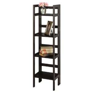    Black 4 Tier Folding Shelf   Winsome 20852 Furniture & Decor