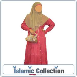 Abaya islamic clothing   jilbab rose khimar tunic muslim dress women 