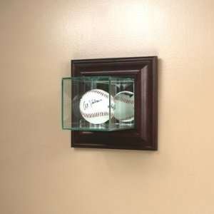    Baseball Wall Mounted Glass Display Case: Sports & Outdoors