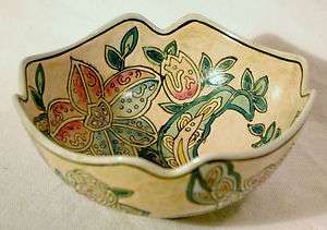   painted Porcelain Bowl   Painted in MaCau   Lily Motif   Hand Painted
