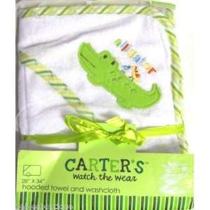   the Wear Hooded Towel and Washcloth Set (Alligator   Green) Baby