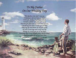 My Father on our Wedding Day Poem Personalized Name  