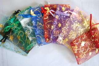 Assorted color Wedding gift favor bags jewelry organza X mas candy 