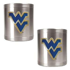  WEST VIRGINIA 2pc Stainless Steel Can Holder Set: Sports 